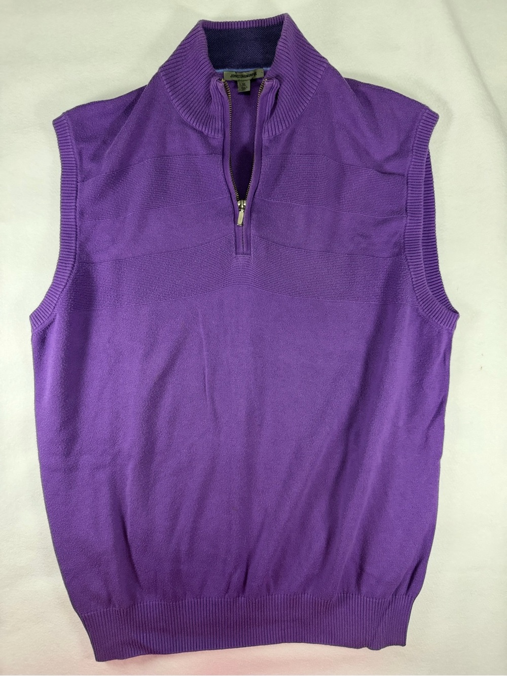 Johnston & Murphy Purple Zip-Neck Sleeveless Sweater Vest